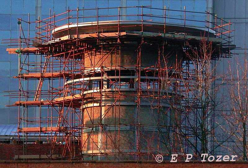 Town Centre construction at sunset, image  E.P.Tozer